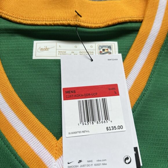 Official Reggie Jackson Oakland A's Cooperstown Throwback Jersey Nike Men Sz L - Picture 5 of 15